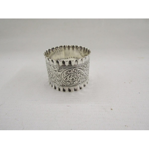 52 - Collection of eight silver napkin rings, of varying designs including pierced, gross weight approxim... 