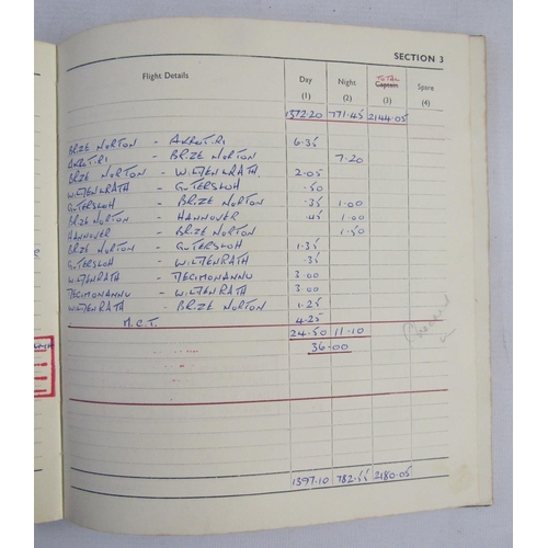 564 - Five Royal Air Force air crew flying log books for R G Hunter from 1960s to 1990s