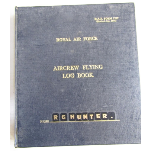 564 - Five Royal Air Force air crew flying log books for R G Hunter from 1960s to 1990s