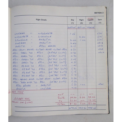 564 - Five Royal Air Force air crew flying log books for R G Hunter from 1960s to 1990s