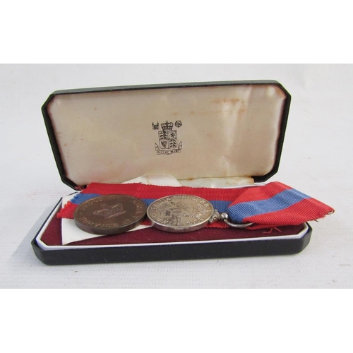 566 - Queen Elizabeth II Imperial Service medal awarded to Dennis Hunter, in original box with ribbon, tog... 