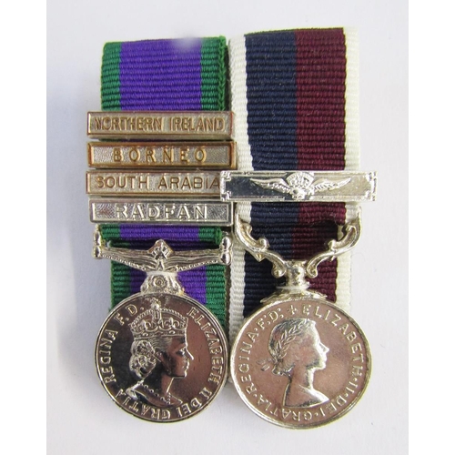 567 - Two Queen Elizabeth II RAF medals, campaign service and for long service and good conduct, awarded t... 