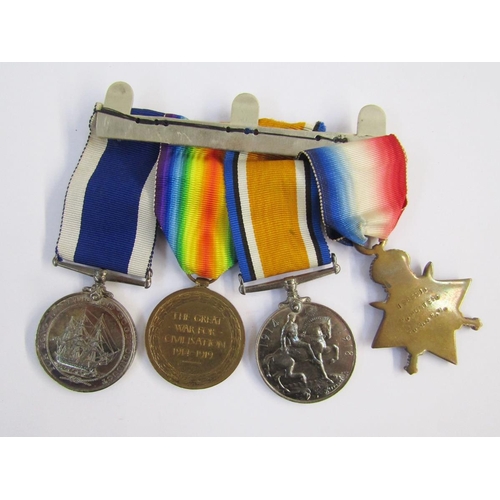 568 - Four piece WWI medal group awarded to William Hunter, 198591, comprising 1914-15 star, 1914-18 war m... 