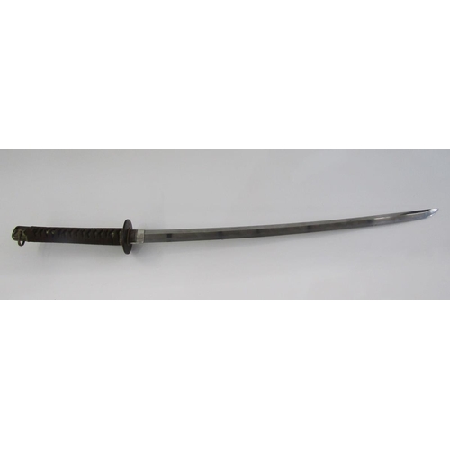 595 - Japanese Edo period Katana, partially signed Hoki No Kami Hirotaka (Meireki 1655-1658), with cutting... 