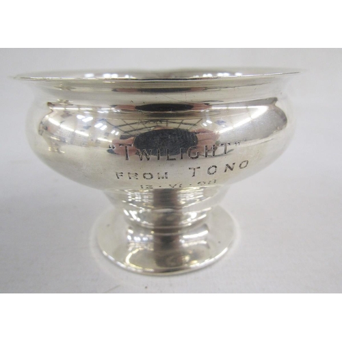 80 - Pair of late 19th century silver bowls, of circular form, raised on pedestal bases, hallmarked Londo... 