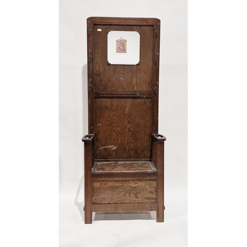 1131 - Early 20th century Arts & Crafts-style hall stand, 183cm high x 75cm wide x 32cm deep and a 20th cen... 