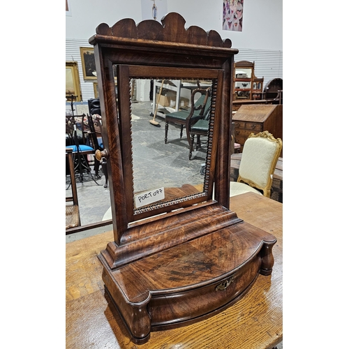 1158 - 19th century mahogany dressing table swing mirror with moulded frieze and single drawer to the front... 