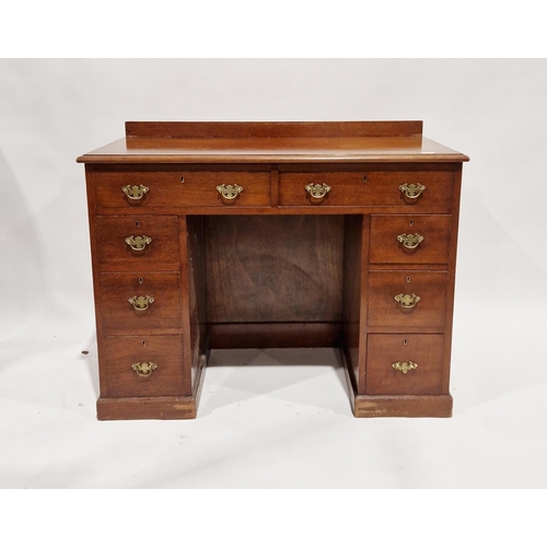 1167 - 19th century mahogany kneehole desk, having two long drawers with a further three short drawers on e... 