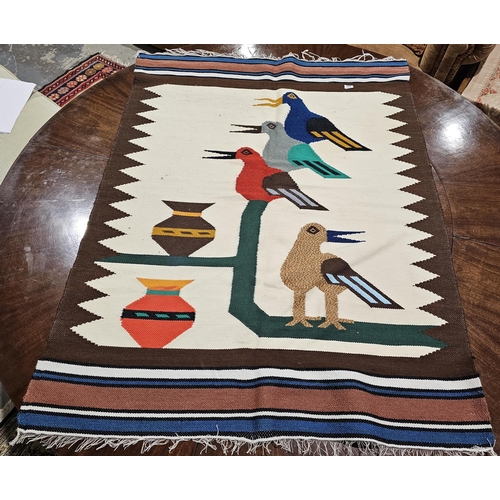 1286 - Wool pictorial kilim, 148cm x 113cm