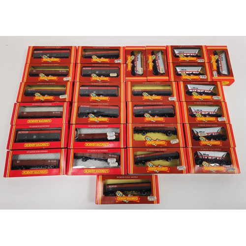 186 - Quantity of boxed Hornby 00 gauge goods wagons to include 7 X R235 45 Ton G.LW. open wagon, 6 X R247... 