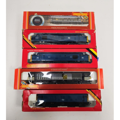 246 - Five Hornby 00 gauge boxed locomotives to include 2 X R.751 B.R. loco Co-Co Diesel, R.327 BR Class 2... 