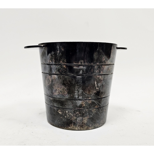 271 - Mid-century silver-plated ice bucket in the Art Deco-style, with twin handles, marked to base BSL si... 