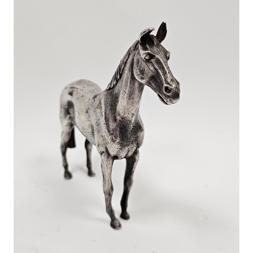 276 - 20th century silver plated cast model of a horse, 16cm high, 1598g/51.4ozt approx.