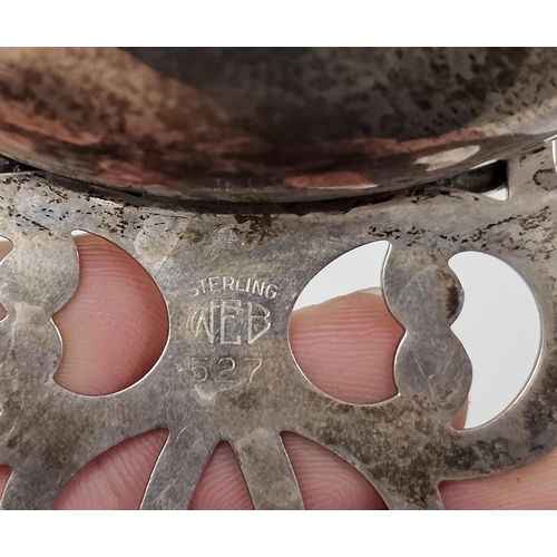 296 - Continental white metal porringer marked to the underside WEB Sterling and another continental white... 