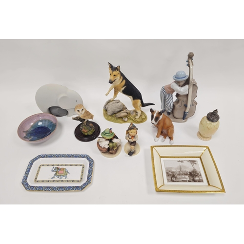 30 - Assorted ceramics including a Wedgwood bone china 'Blue Elephant' pattern dish, various Goebel figur... 