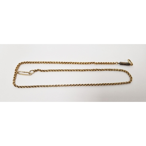 315 - Gold-coloured metal length of chain with metal clasp, 6.3g total approx.