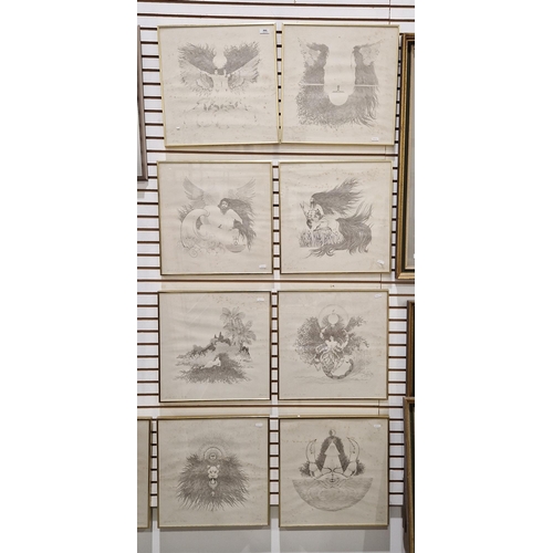 368 - Set of 12 framed lithographs on paper after Black (21st century)
 Signs of the Zodiac, each inscribe... 