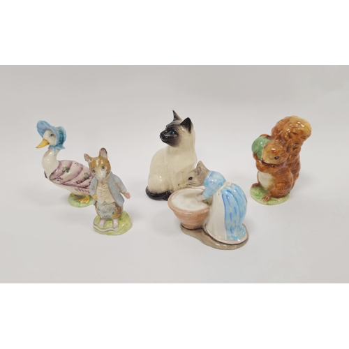 38 - Group of Beswick Beatrice Potter figures, 20th century with printed brown marks, comprising Jemima P... 