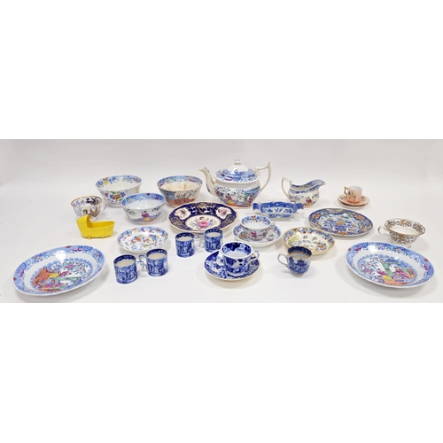 42 - LOT WITHDRAWN
 Group of 19th century Staffordshire pottery, including: a part tea-service printed wi... 