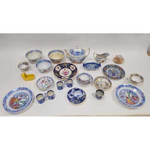 42 - LOT WITHDRAWN
 Group of 19th century Staffordshire pottery, including: a part tea-service printed wi... 