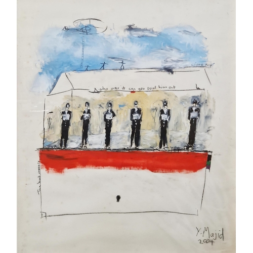 439 - Yusof Majid (Malaysia, 1970)
  Mixed media on paper
 'The Bent Coppers', signed and dated 2004 lower... 