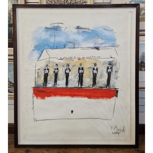 439 - Yusof Majid (Malaysia, 1970)
  Mixed media on paper
 'The Bent Coppers', signed and dated 2004 lower... 