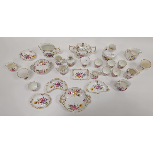 9 - Royal Crown Derby bone china 'Derby Posies' pattern and other similar wares group of miniatures and ... 