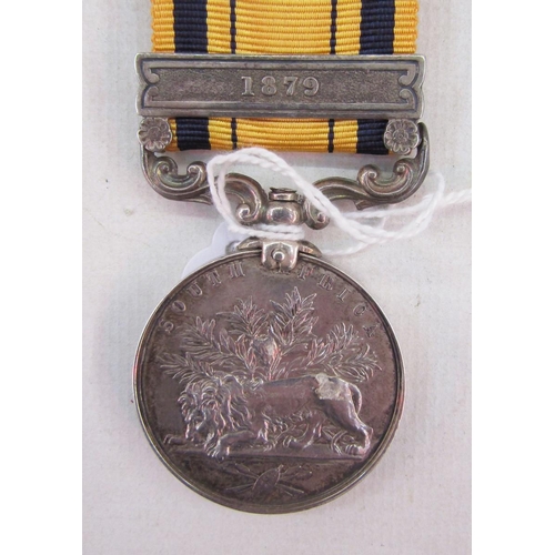 118 - South Africa medal with 1879 clasp, named to '45385 BDE.Corpl.B.Sandford.2/3rd.Foot', provenance, so... 