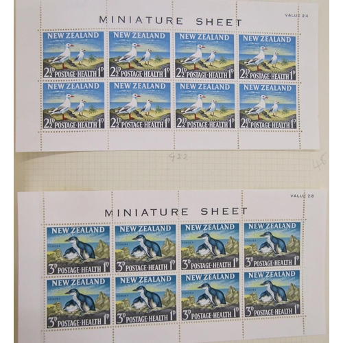 12 - Blue Crown New Zealand stamp album, mainly KGVI/QEII, of mostly mint & used definitives & commemorat... 