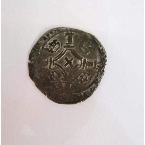 142 - Mary Queen of Scots, billon plack of fourpence crowned Scottish arms, M to left, R to right, plain c... 