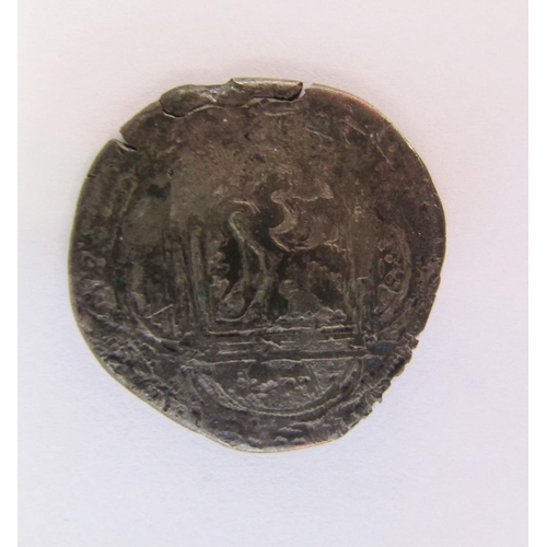 142 - Mary Queen of Scots, billon plack of fourpence crowned Scottish arms, M to left, R to right, plain c... 