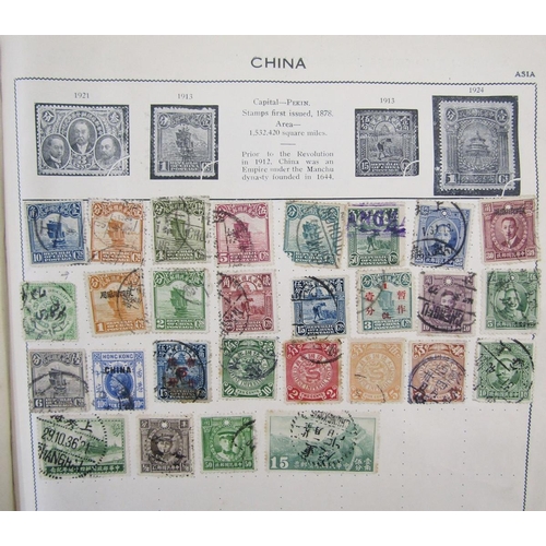 15 - Old Triumph stamp album, 9th edition, of GB & world stamps mostly QV - KGVI used with some mint. Def... 