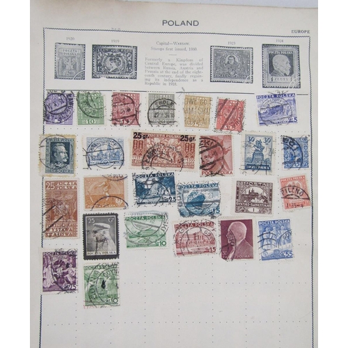 15 - Old Triumph stamp album, 9th edition, of GB & world stamps mostly QV - KGVI used with some mint. Def... 