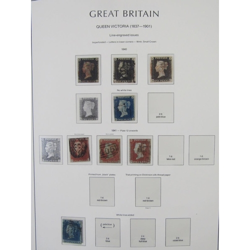 19 - GB stamps: Brown Leuchterm album of purposed GB pages QV to QEII mint & used definitives, commemorat... 