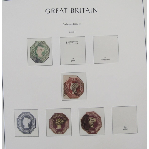 19 - GB stamps: Brown Leuchterm album of purposed GB pages QV to QEII mint & used definitives, commemorat... 