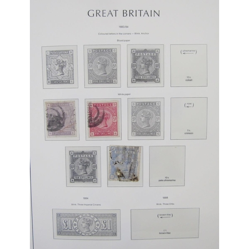 19 - GB stamps: Brown Leuchterm album of purposed GB pages QV to QEII mint & used definitives, commemorat... 