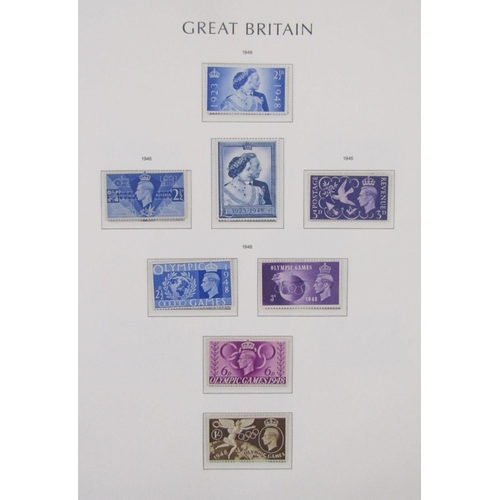 19 - GB stamps: Brown Leuchterm album of purposed GB pages QV to QEII mint & used definitives, commemorat... 