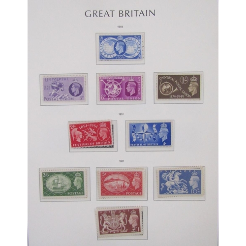 19 - GB stamps: Brown Leuchterm album of purposed GB pages QV to QEII mint & used definitives, commemorat... 