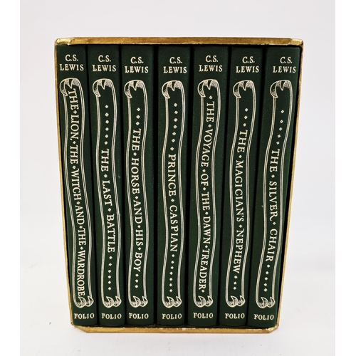 218 - Folio Society 
 Lewis, C. S. 
 Complete set of the Tales of Narnia in fitted box with the map of Nar... 