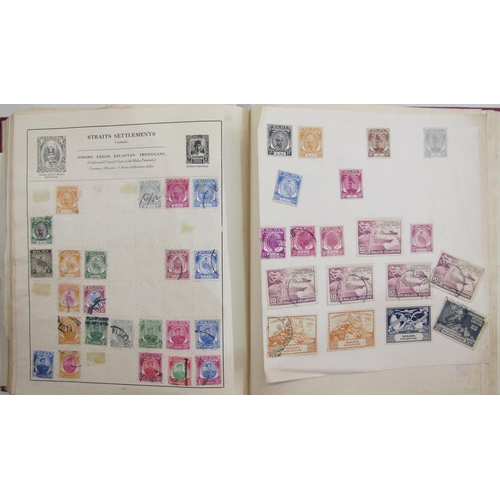 29 - All World stamps: Green Movaleaf in sleeve and red Strand album of mint & used, mostly definitives &... 