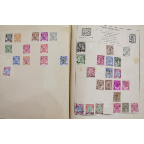 29 - All World stamps: Green Movaleaf in sleeve and red Strand album of mint & used, mostly definitives &... 