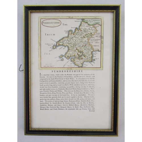 314 - John Speed (1552-1629), pocket-sized/miniature partially coloured map of 'Darbyshire' accompanied by... 