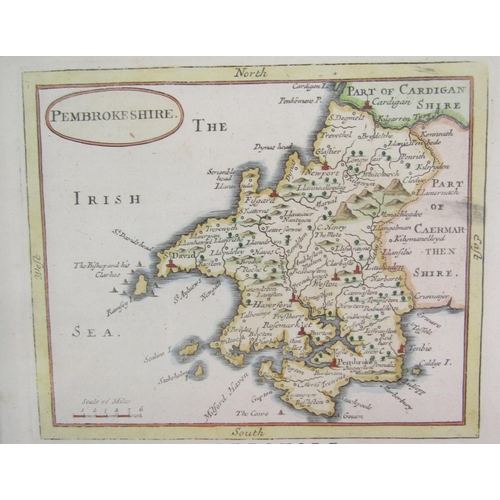 314 - John Speed (1552-1629), pocket-sized/miniature partially coloured map of 'Darbyshire' accompanied by... 