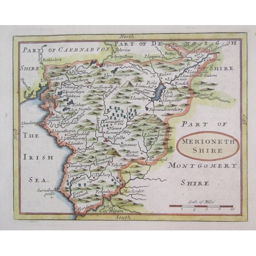 314 - John Speed (1552-1629), pocket-sized/miniature partially coloured map of 'Darbyshire' accompanied by... 