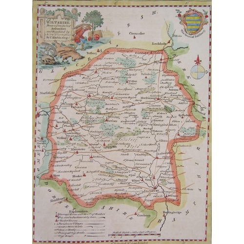 314 - John Speed (1552-1629), pocket-sized/miniature partially coloured map of 'Darbyshire' accompanied by... 