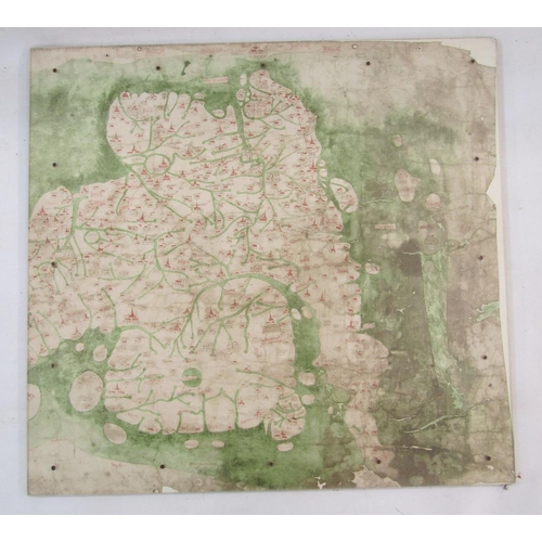 319 - Two reproduction sections of the Gouch map, mounted on board, together with a copy of The Map of Gre... 