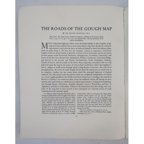 319 - Two reproduction sections of the Gouch map, mounted on board, together with a copy of The Map of Gre... 