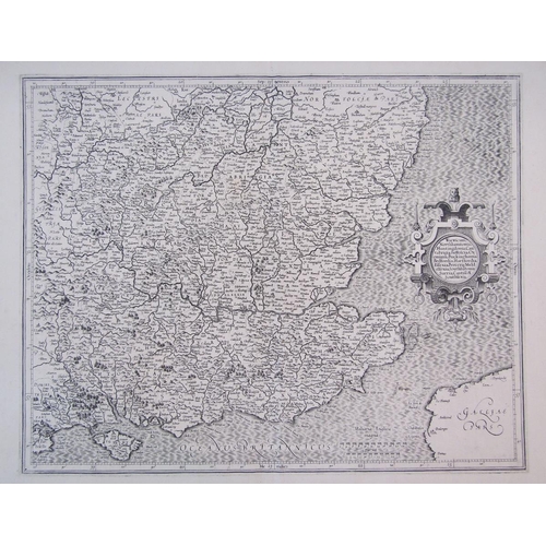 324 - Gerhard Mercator, an engraved map of Southeast England, late 16th century or later, black and white,... 