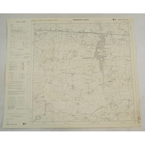 332 - Four ordnance survey maps of Surrey: Lower Bourne, Surrey, Surrey Dockenfield, Peper Harrow, Kent St... 