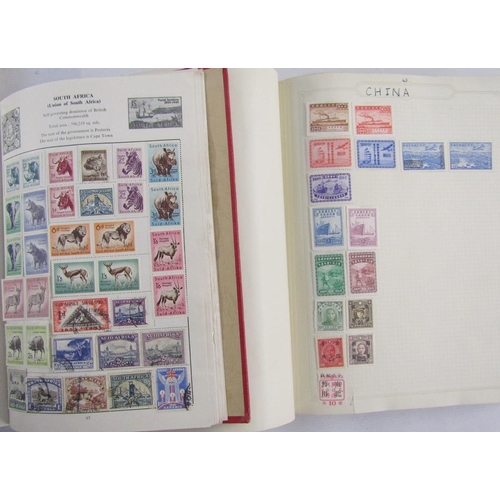 34 - All world stamps: collection of 4 albums and 2 stockbooks in bag of mostly used post-1920 definitive... 